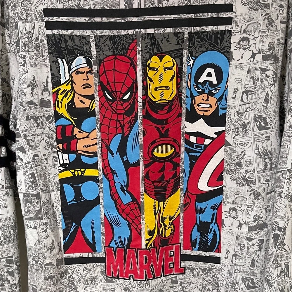 Marvel Kids Graphic Superhero Hoodie in Black and White Like New Condition SZ XS